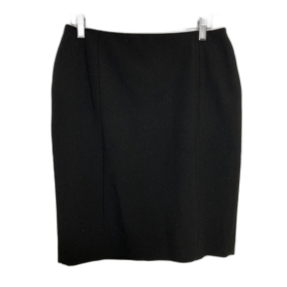 Talbots Black Knit Zip Pencil Skirt Size 6P Petite